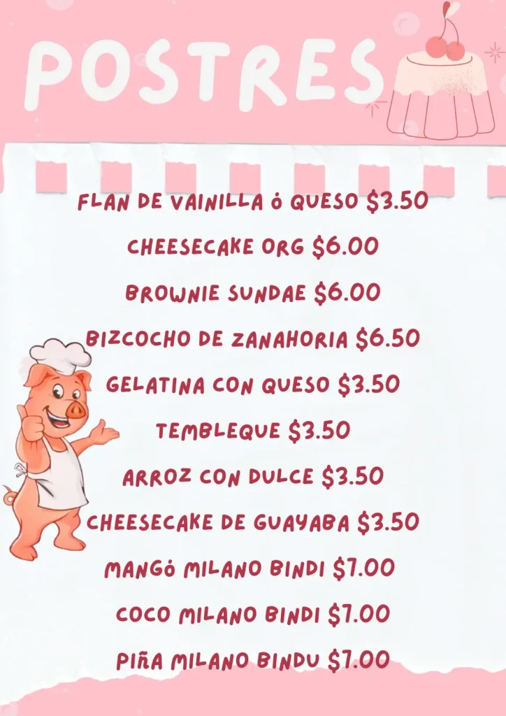 Menu Lechonera